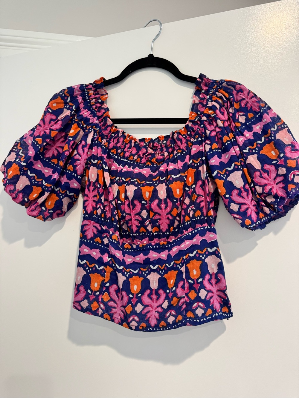 Banjanan Floral Off-Shoulder Puff Sleeve Top
